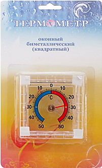Термометр оконный биметаллический уличный ТББ на липучке