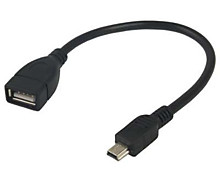 OTG mini USB  на USB шнур черный REXANT